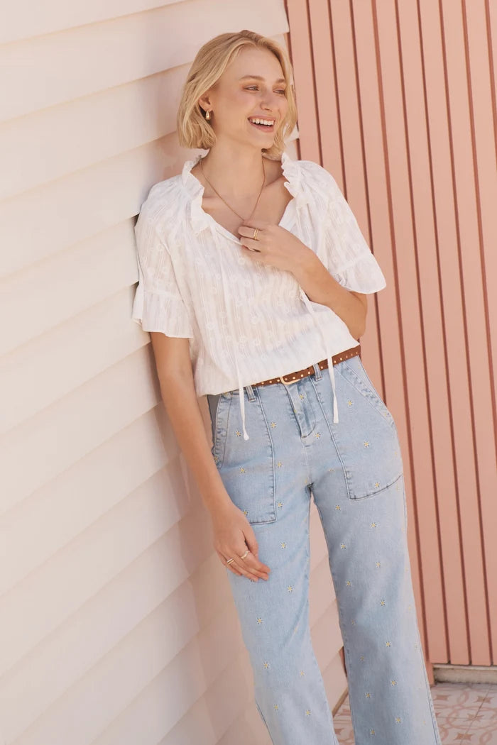 Celeste Pant - Daisy - Sky Blue