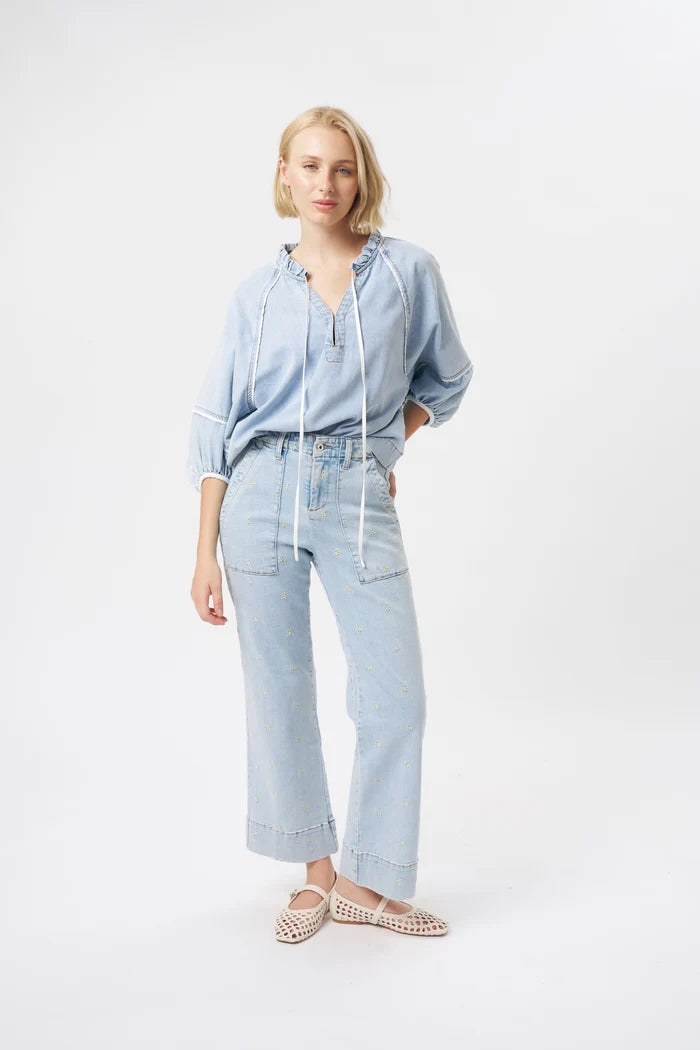 Celeste Pant - Daisy - Sky Blue
