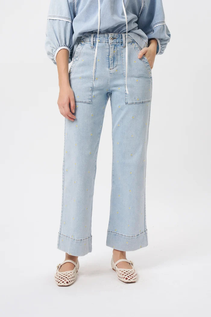 Celeste Pant - Daisy - Sky Blue