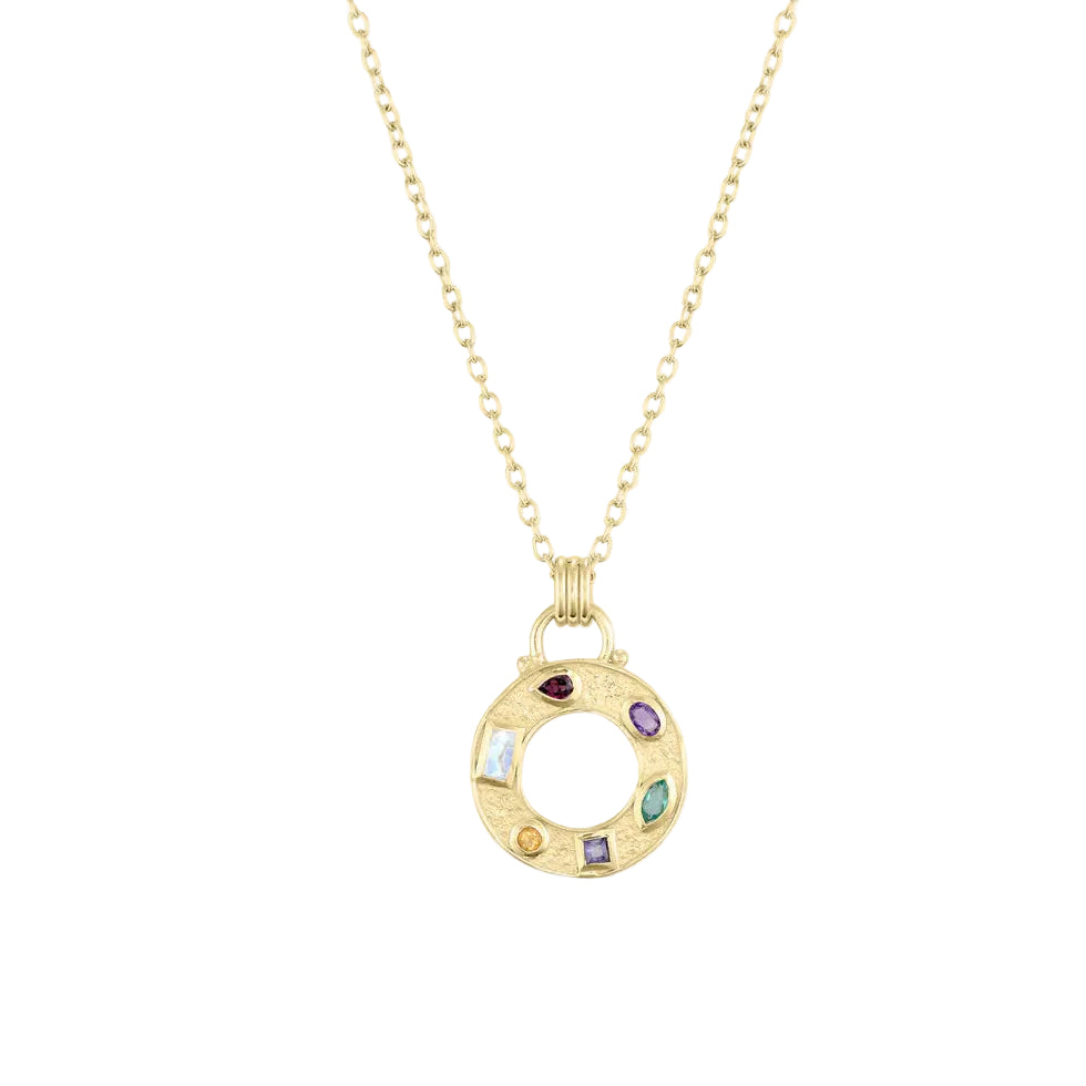 Cleo Mixed Stone Gold Necklace