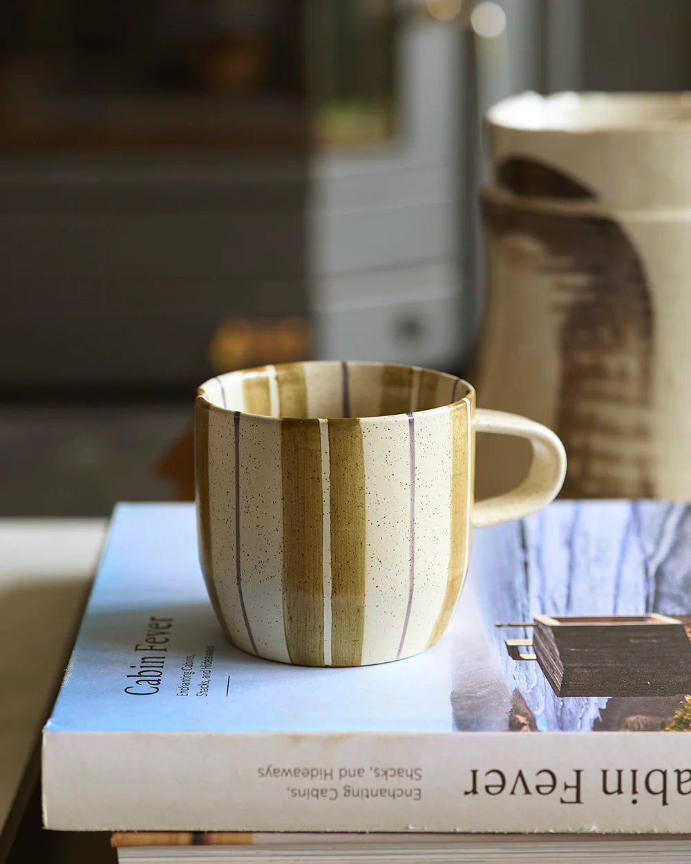 Olive Stripe Mug - Cat's Pyjamas