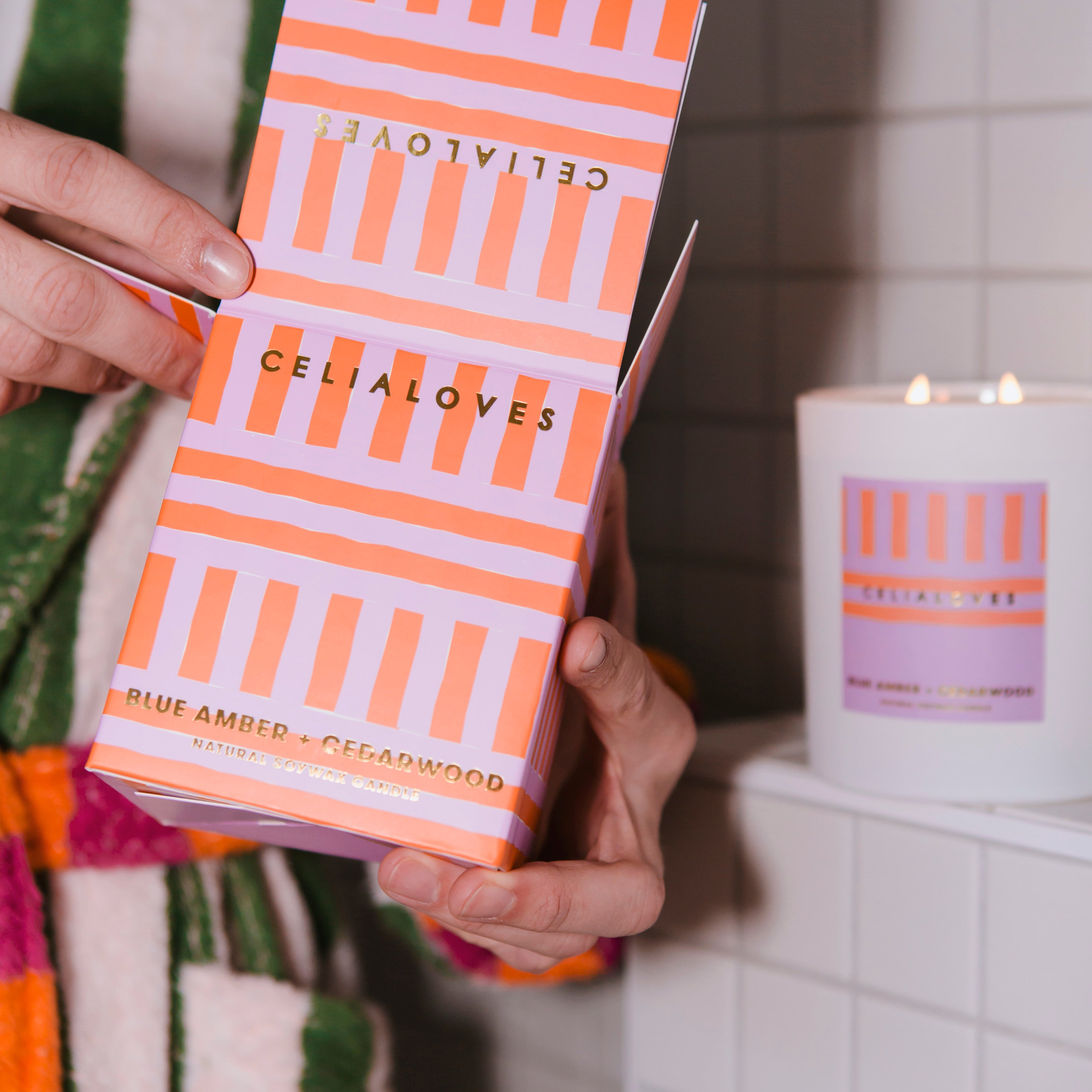 Blue Amber + Cedarwood Candle 395gms