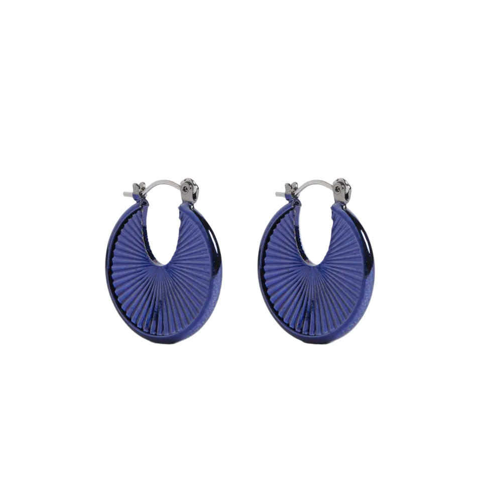 Saku - Navy Hoop Earring