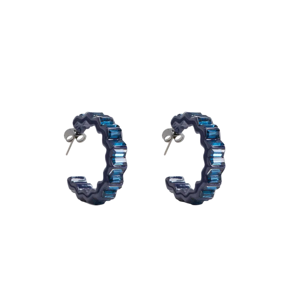 Jolle - Bright Navy Hoop Earring