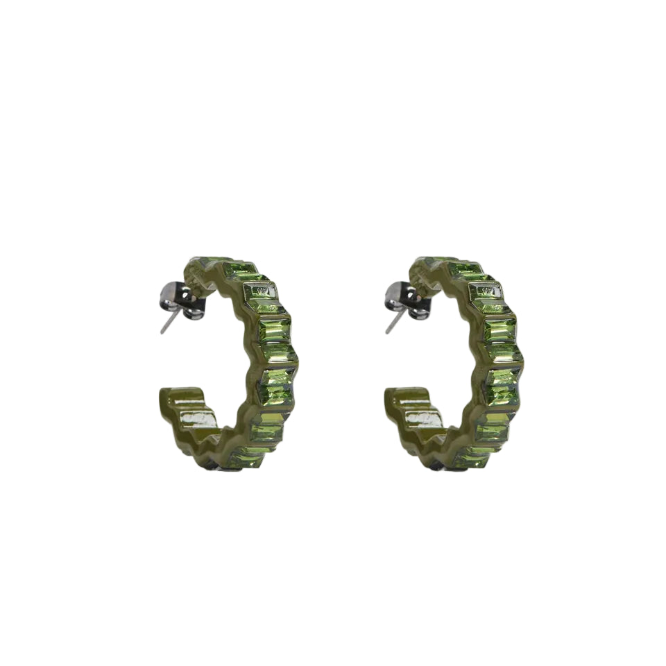 Jolle - Dark Olive Hoop Earring