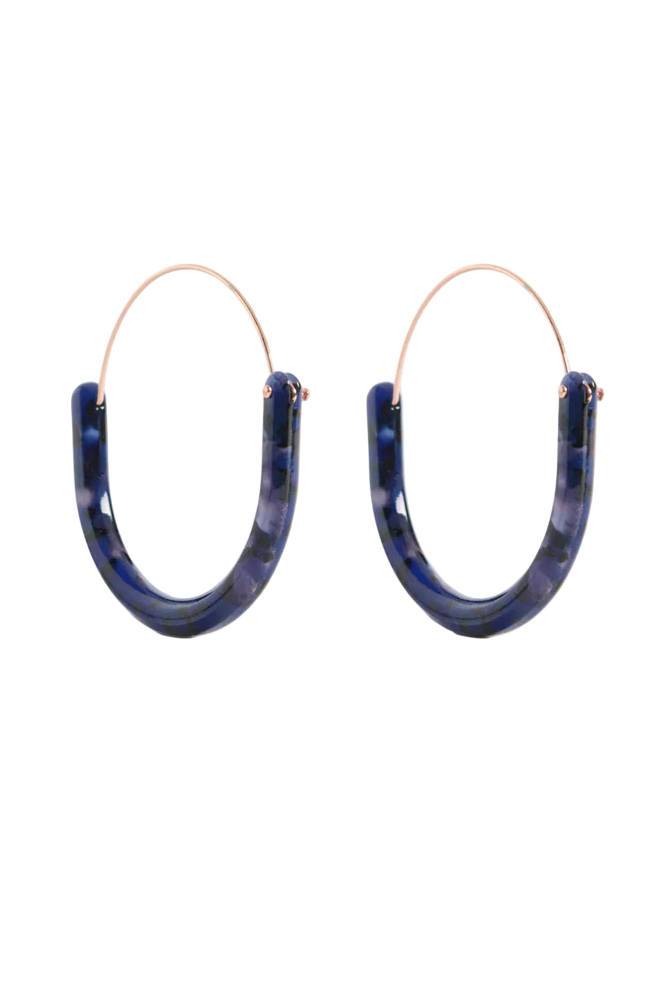 Aki - Blue Tortoiseshell Hoop Earring