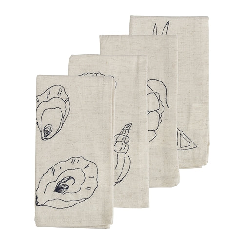Feast - Set of 4 Napkins in Flax