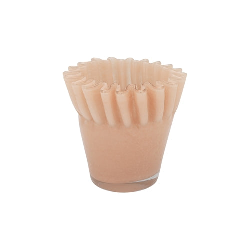 Tousle Fluted Vase - Pink Salt 14cm