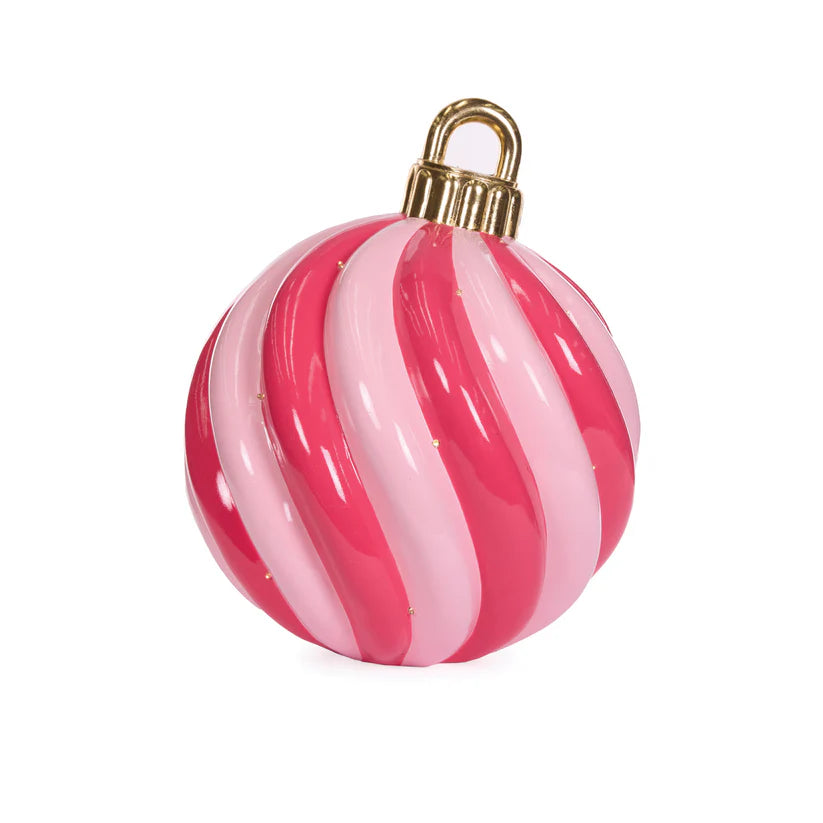 LED Pink Swirl Bauble Decor