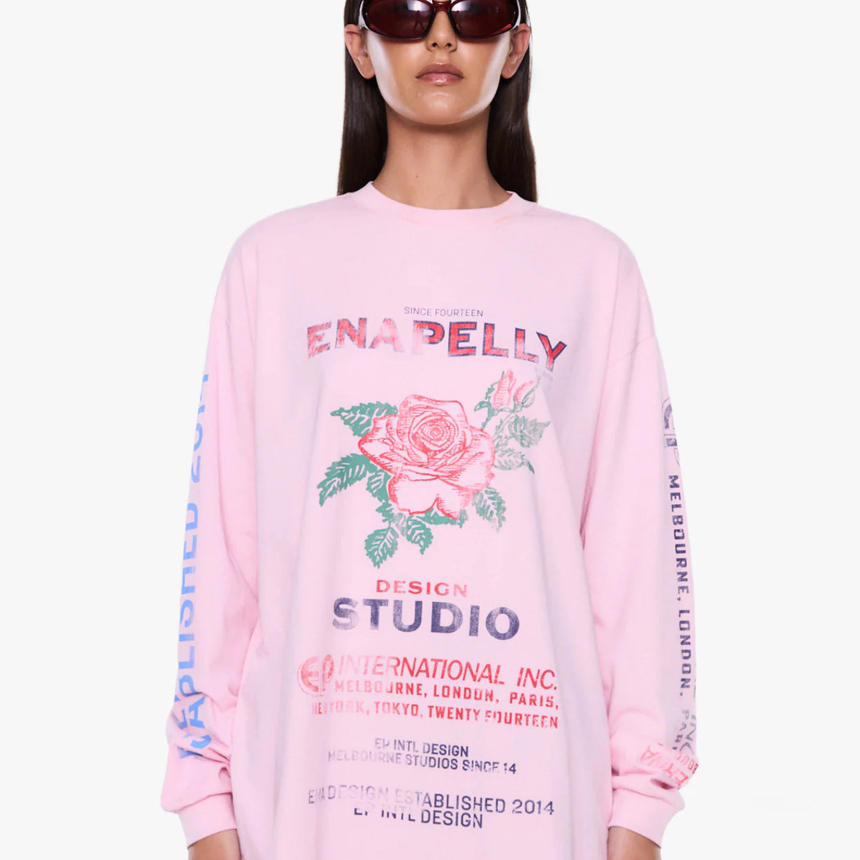 Hailey Long Sleeve Cuffed Tee - Blush Pink