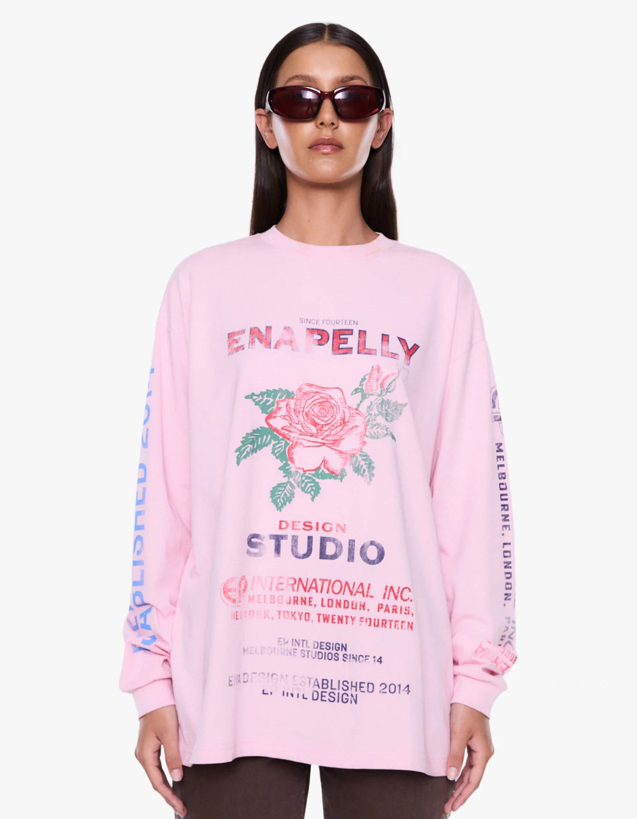 Hailey Long Sleeve Cuffed Tee - Blush Pink
