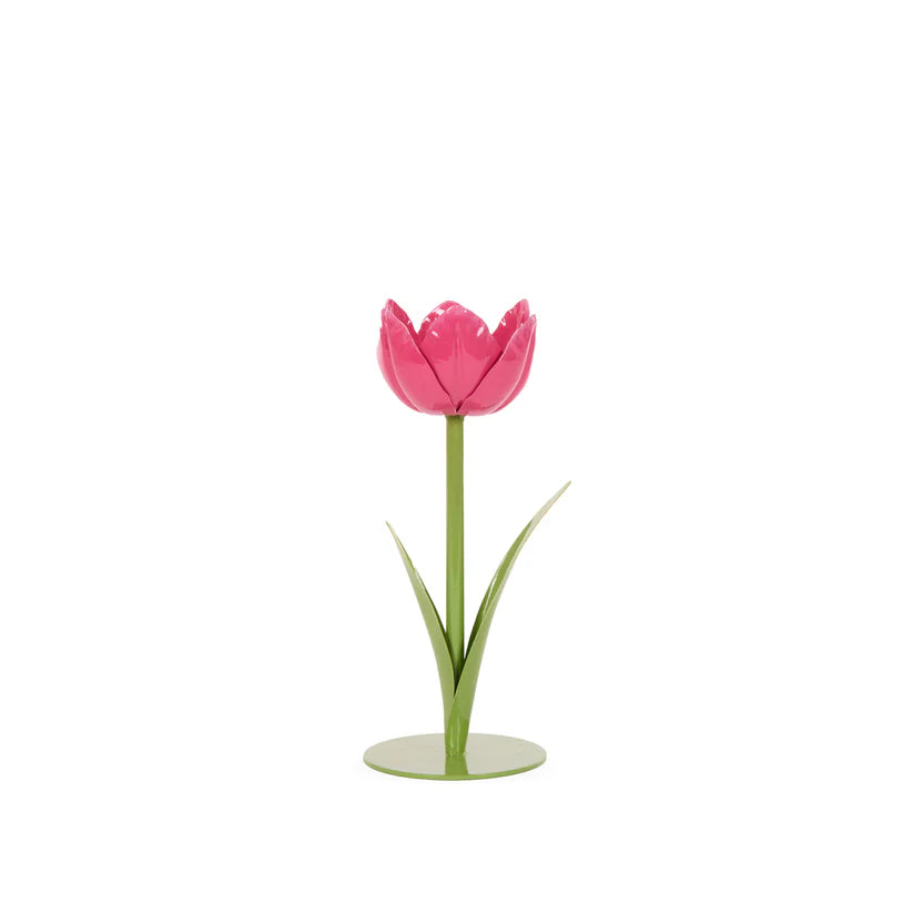 20cm Pink Tulip Candle Holder