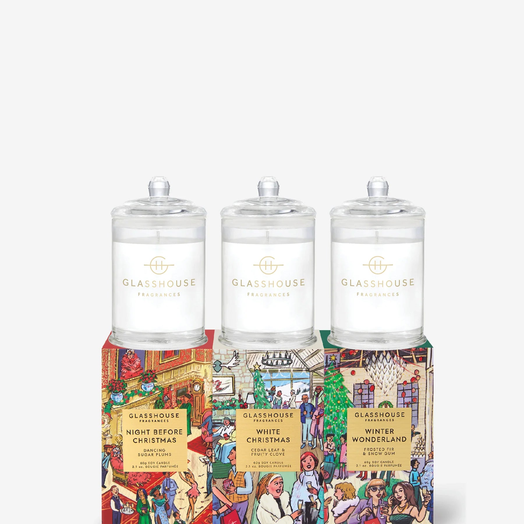 Glasshouse - 3 x 60gm Christmas Candle Trio