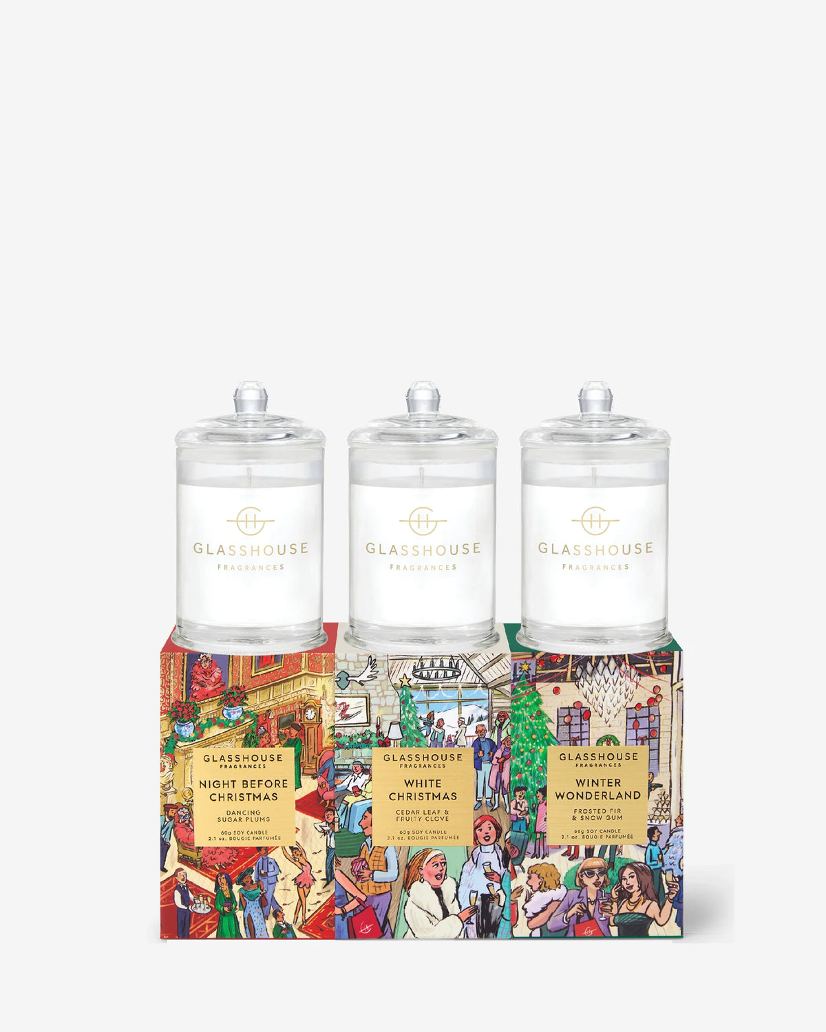 Glasshouse - 3 x 60gm Christmas Candle Trio