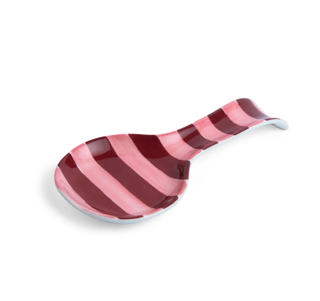 Spoon Rest - Pink & Burgundy Stripe