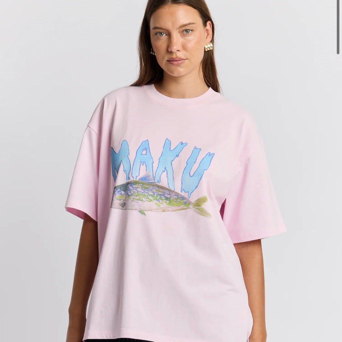 Trout Oversized Tee - Baby Pink