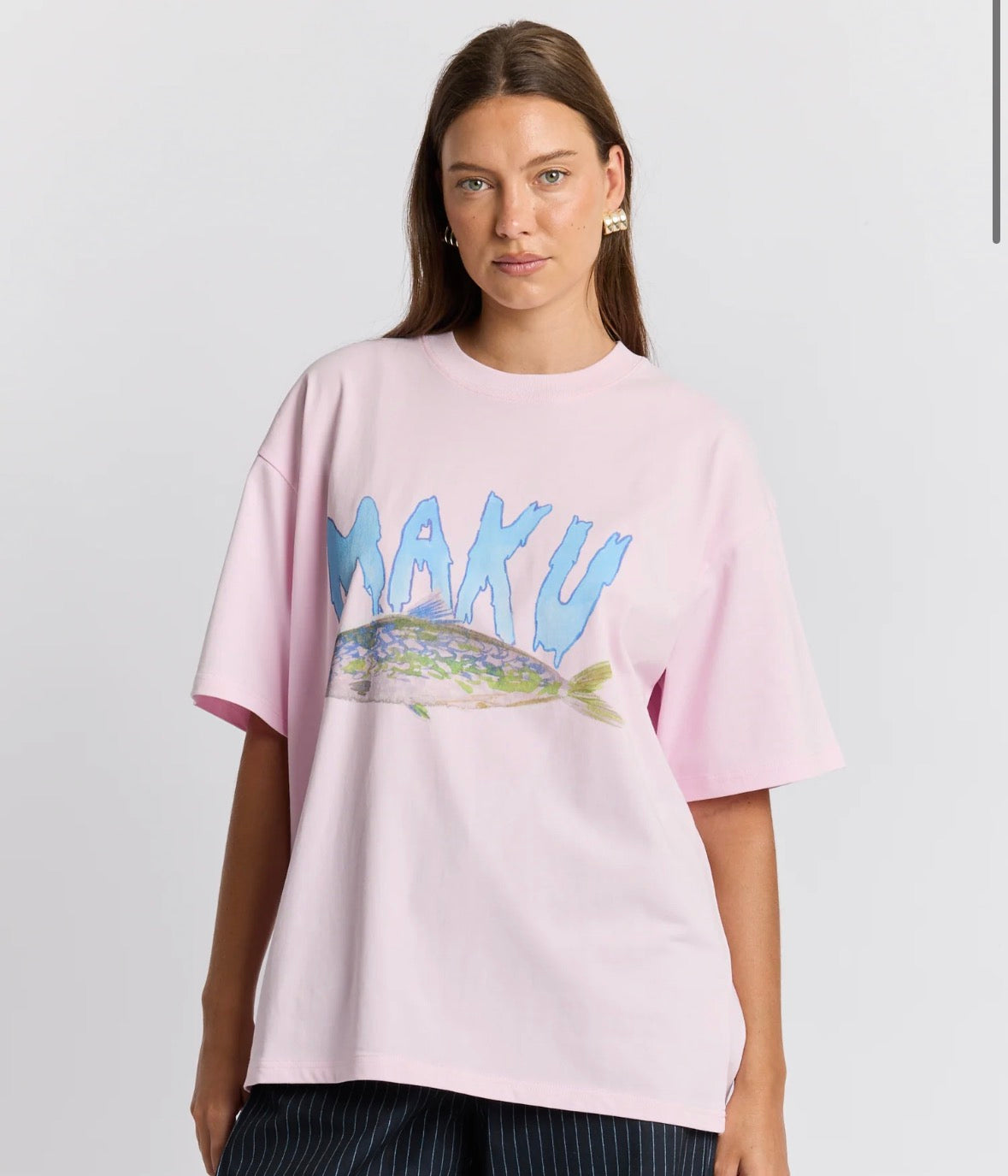 Trout Oversized Tee - Baby Pink