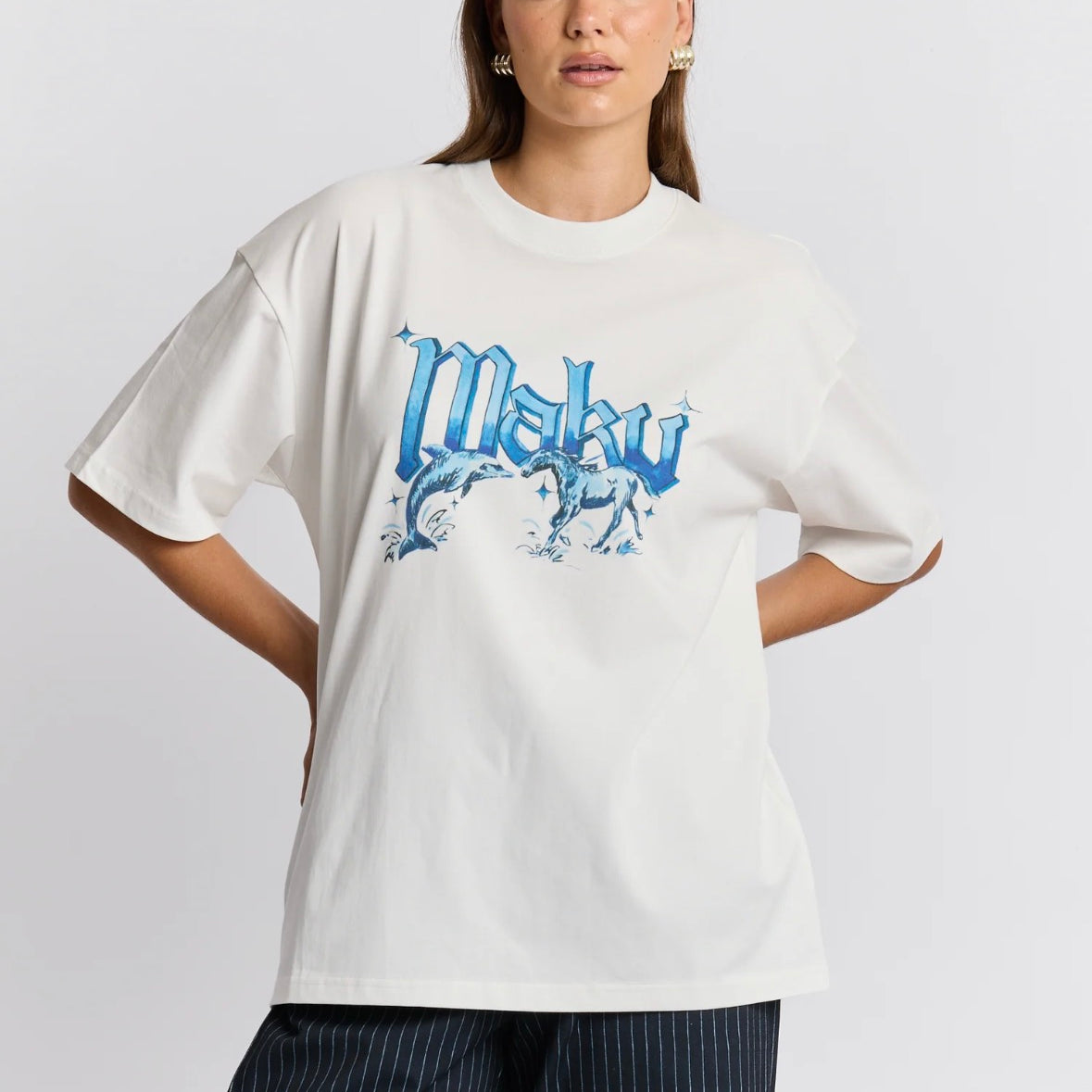 Nautical Oversized Tee - White