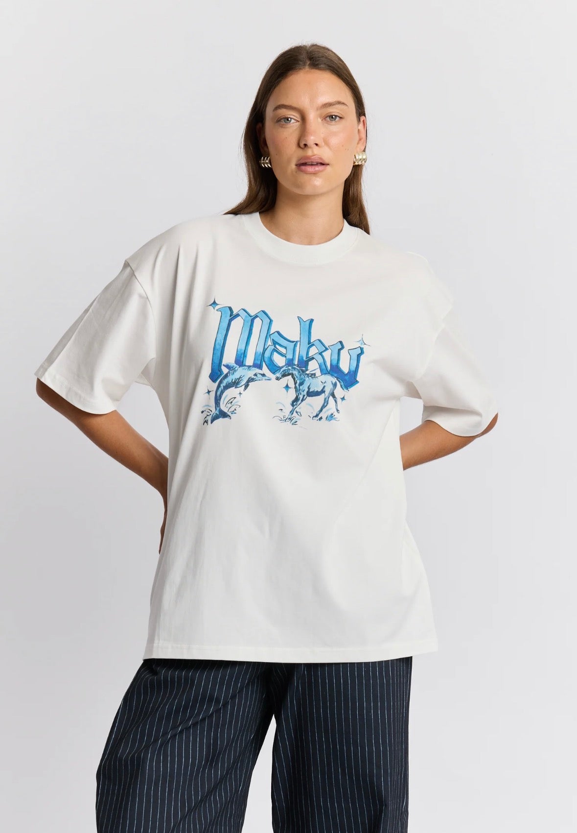 Nautical Oversized Tee - White