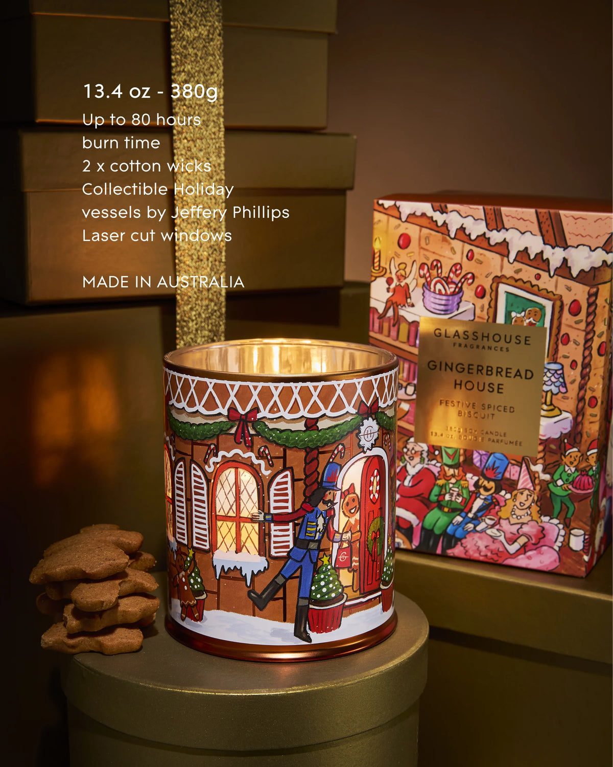 Glasshouse Gingerbread House Soy Candle 380g