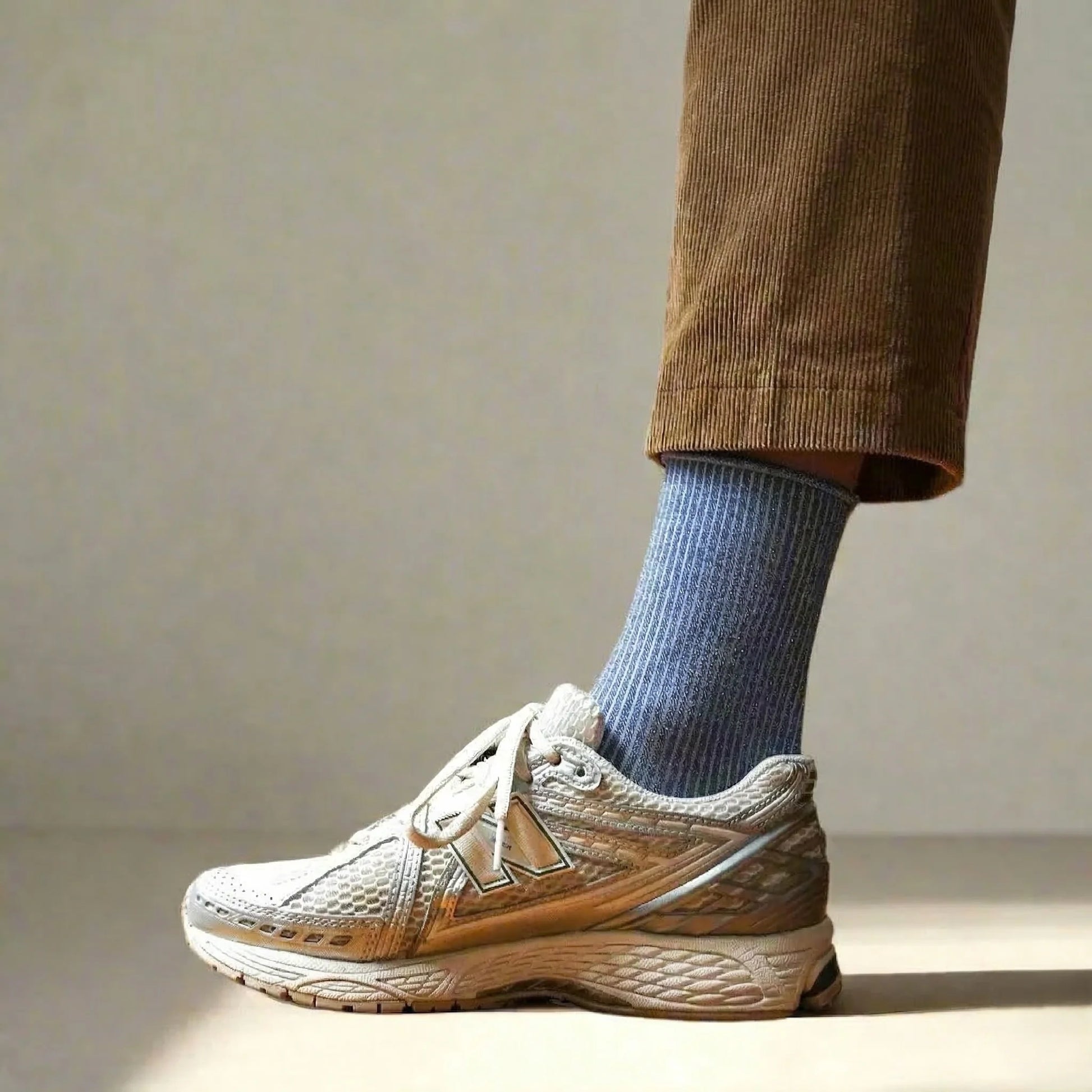 Glitter Lurex Socks - Mineral Blue