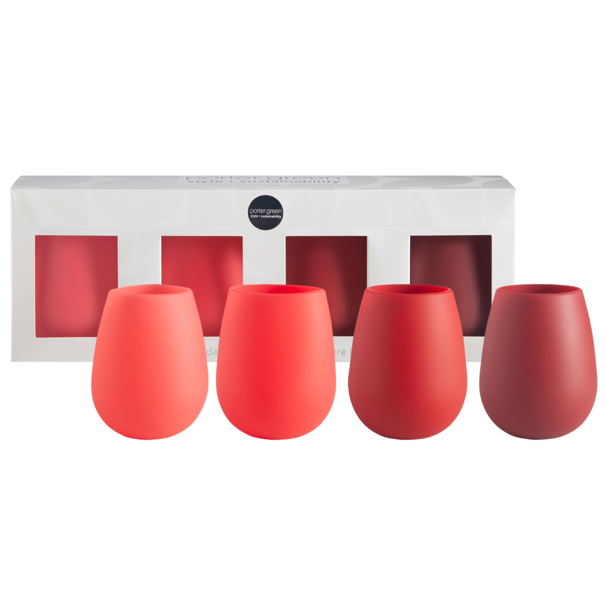 Fegg - Holiday Cranberry - Unbreakable Glasses - Set of 4