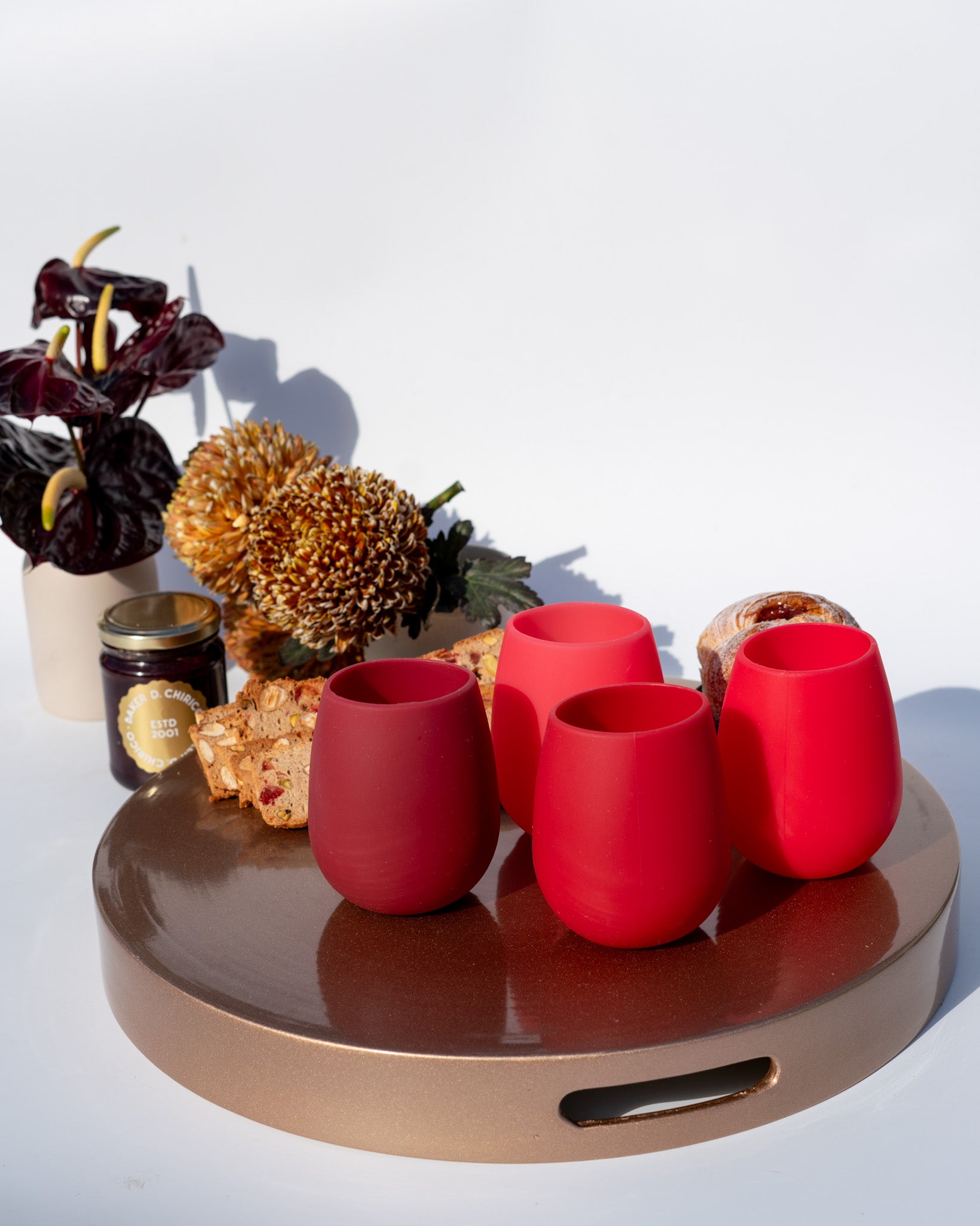 Fegg - Holiday Cranberry - Unbreakable Glasses - Set of 4