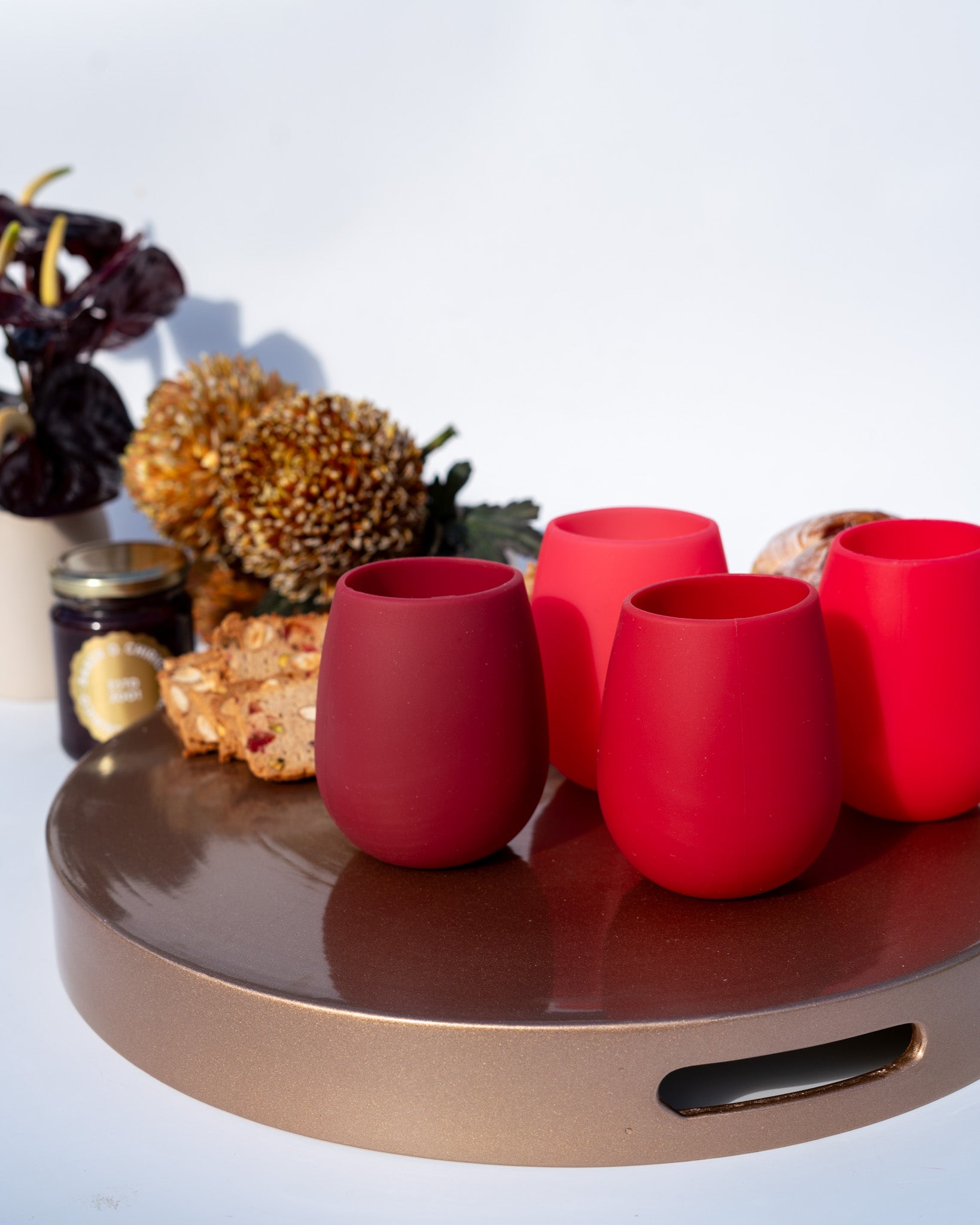 Fegg - Holiday Cranberry - Unbreakable Glasses - Set of 4