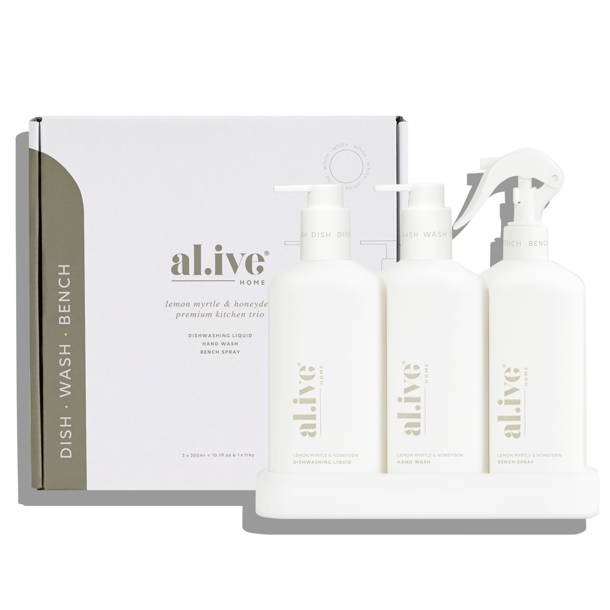 Kitchen Trio Pack - Lemon Myrtle & Honeydew - Dishwashing Liquid, Bench Spray, Hand Wash