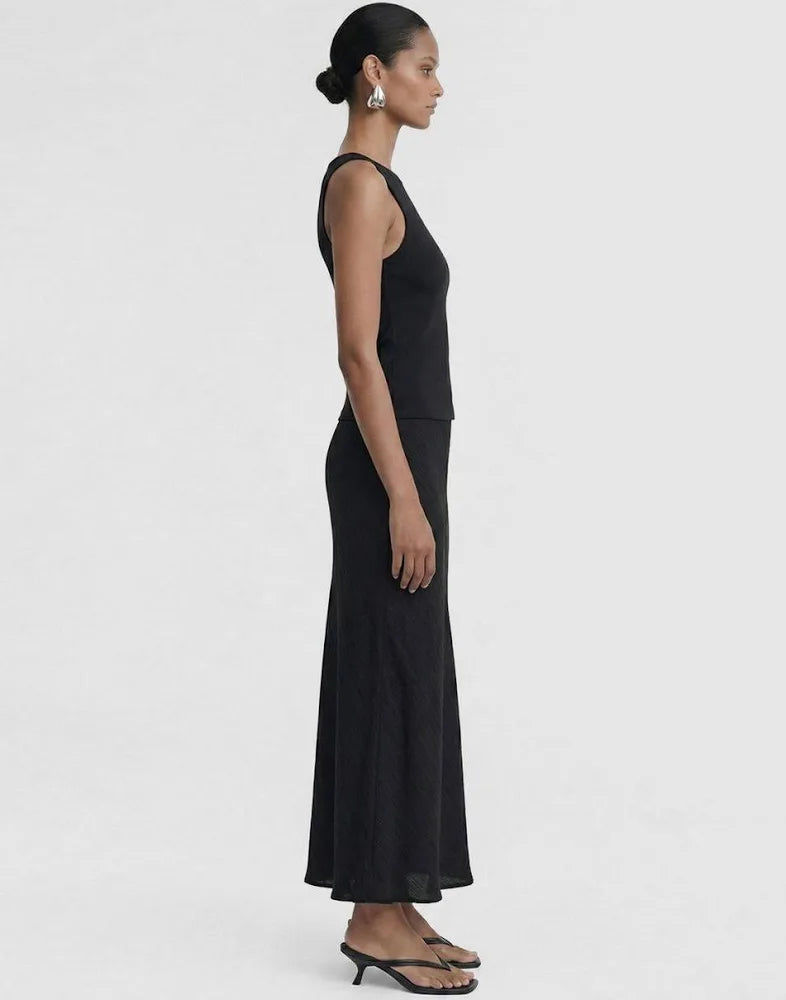 Seren Bias Maxi Skirt - Black