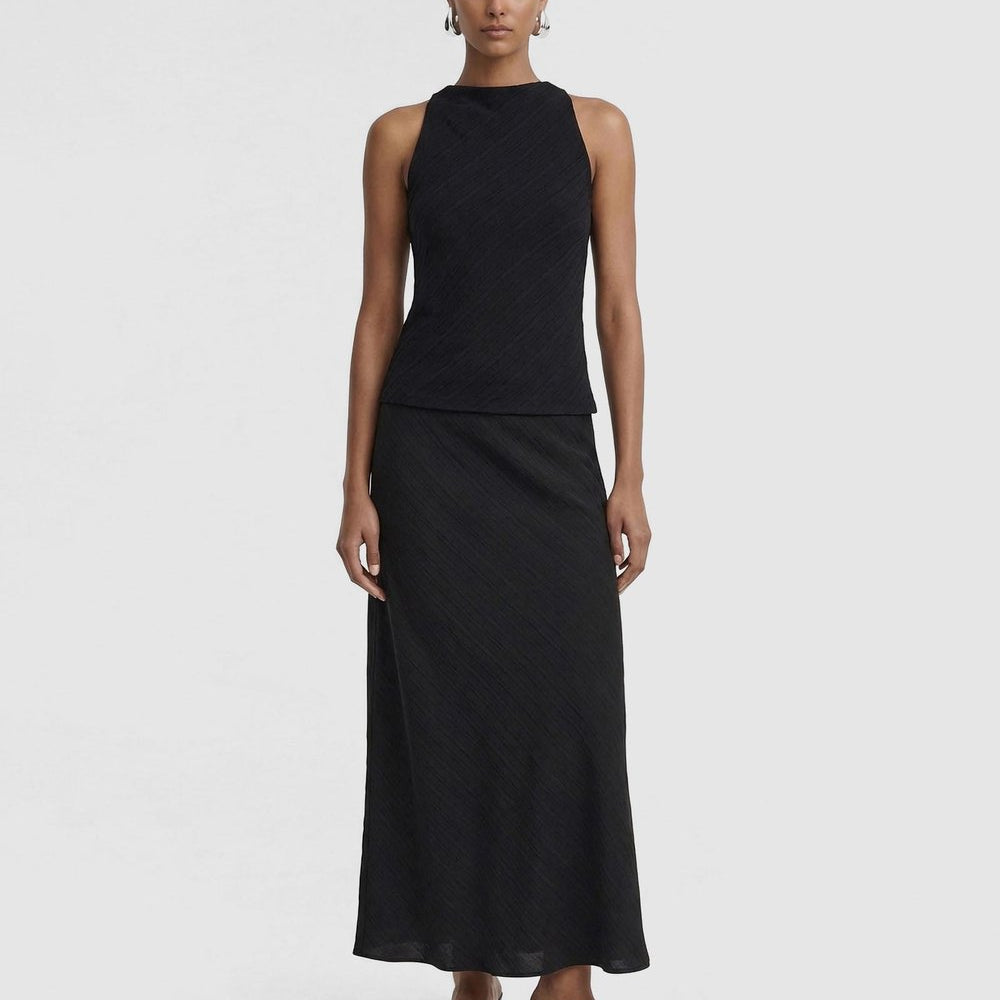 Seren Bias Maxi Skirt - Black