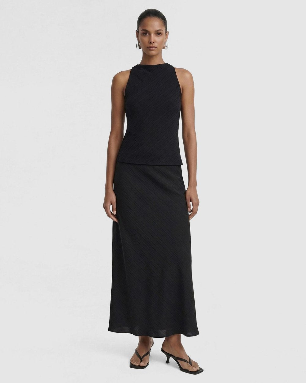 Seren Bias Maxi Skirt - Black