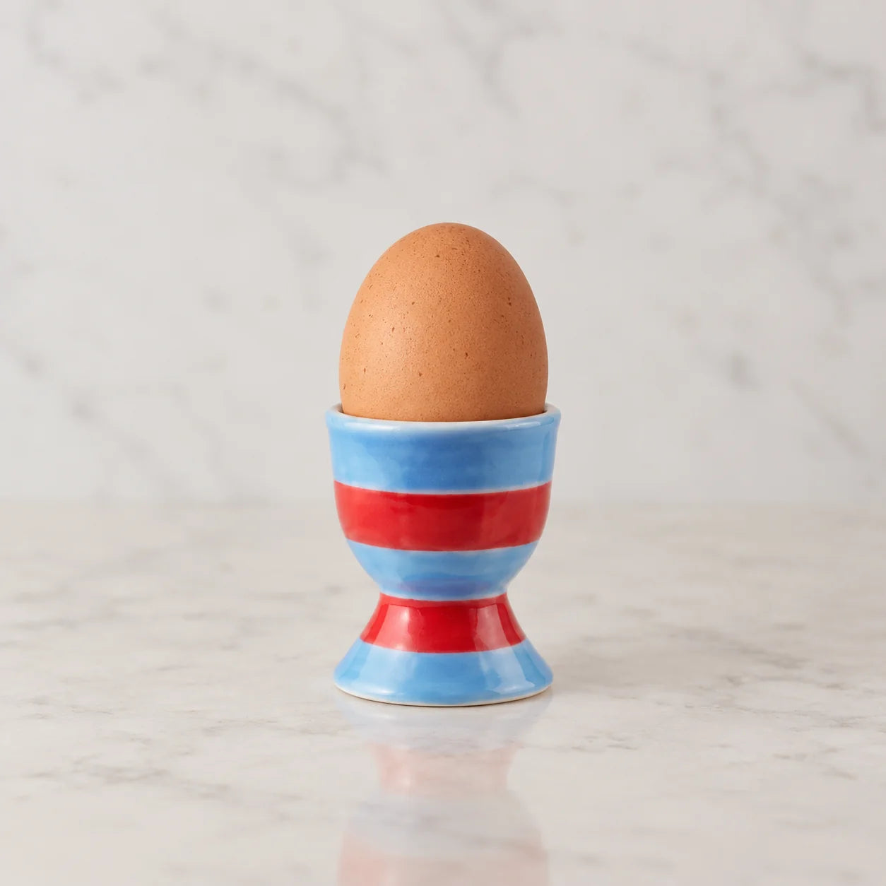 Egg Cup - Blue and Red Stripe