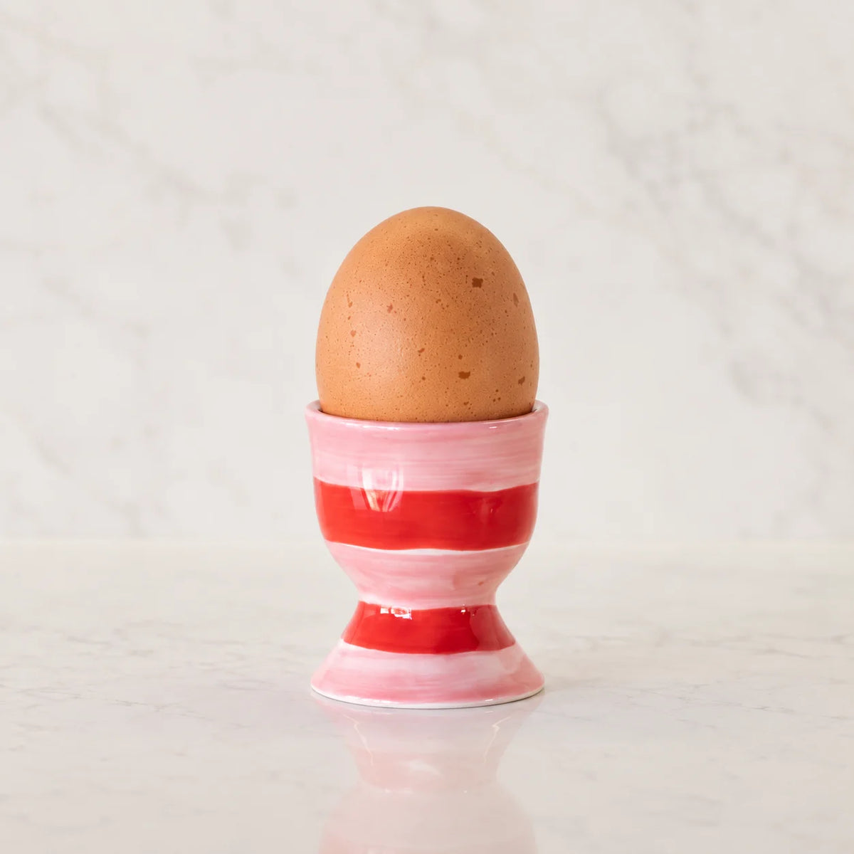 Egg Cup - Pink and Red Stripe