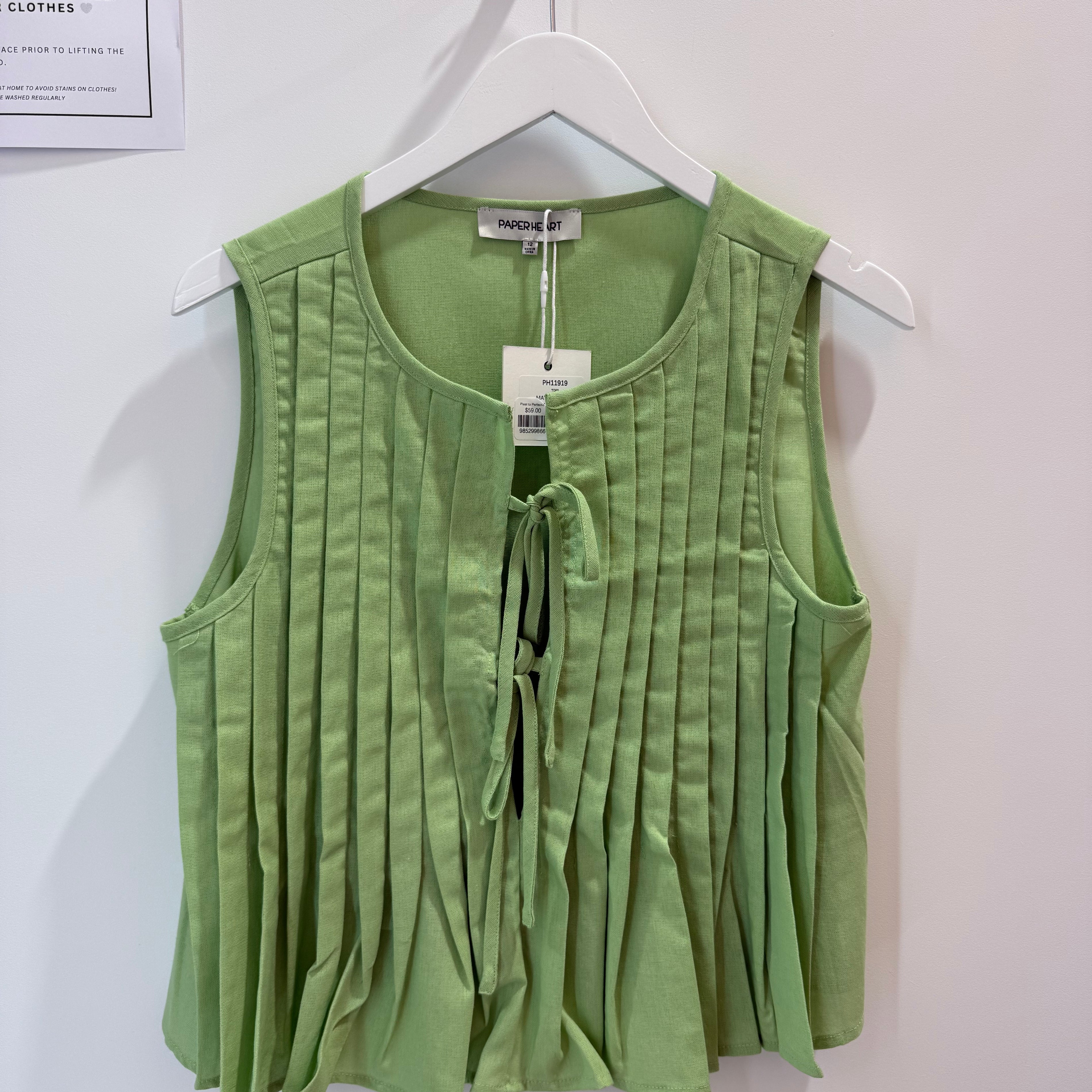 Pleat to Perfection Top - Matcha