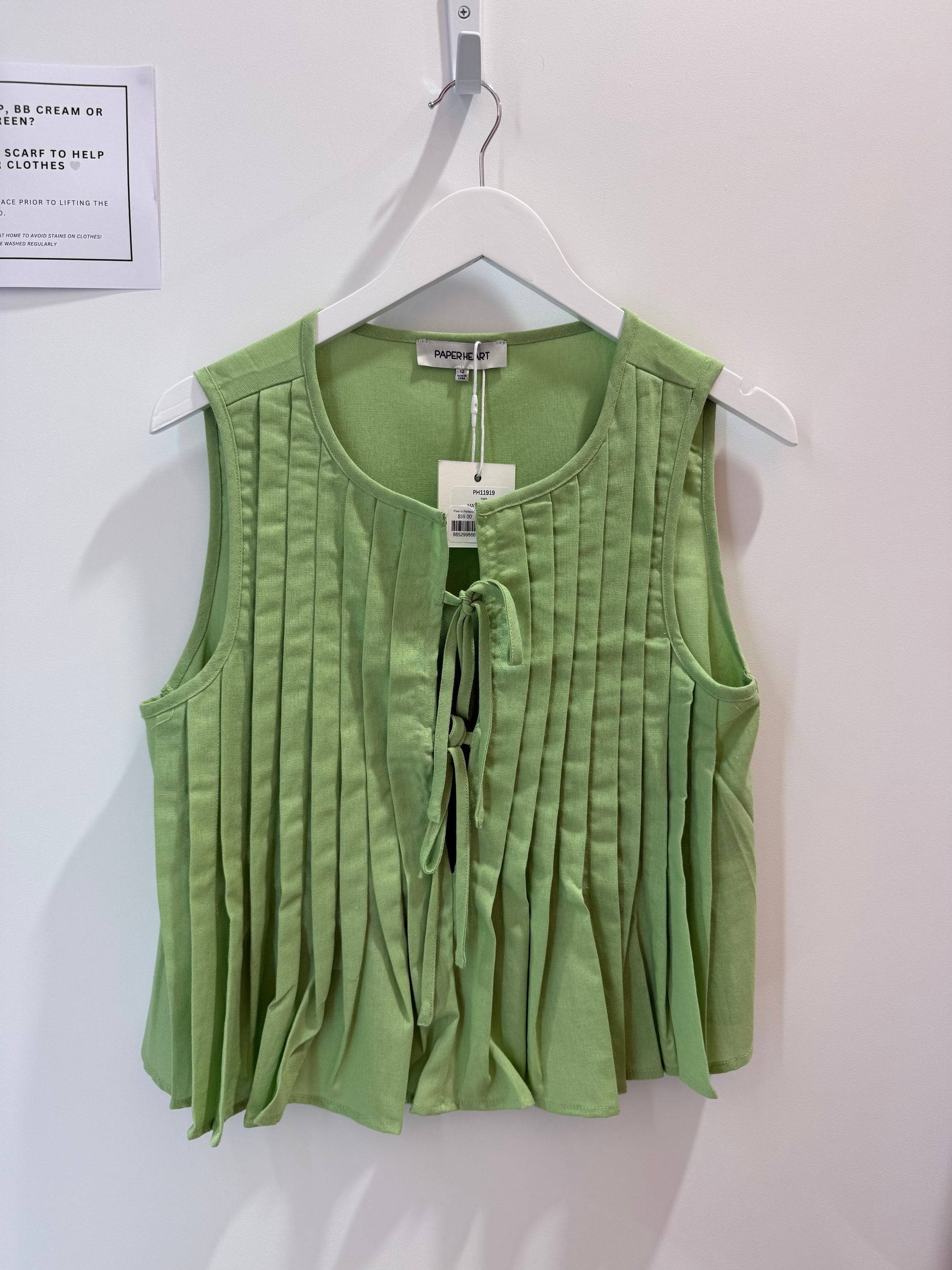 Pleat to Perfection Top - Matcha