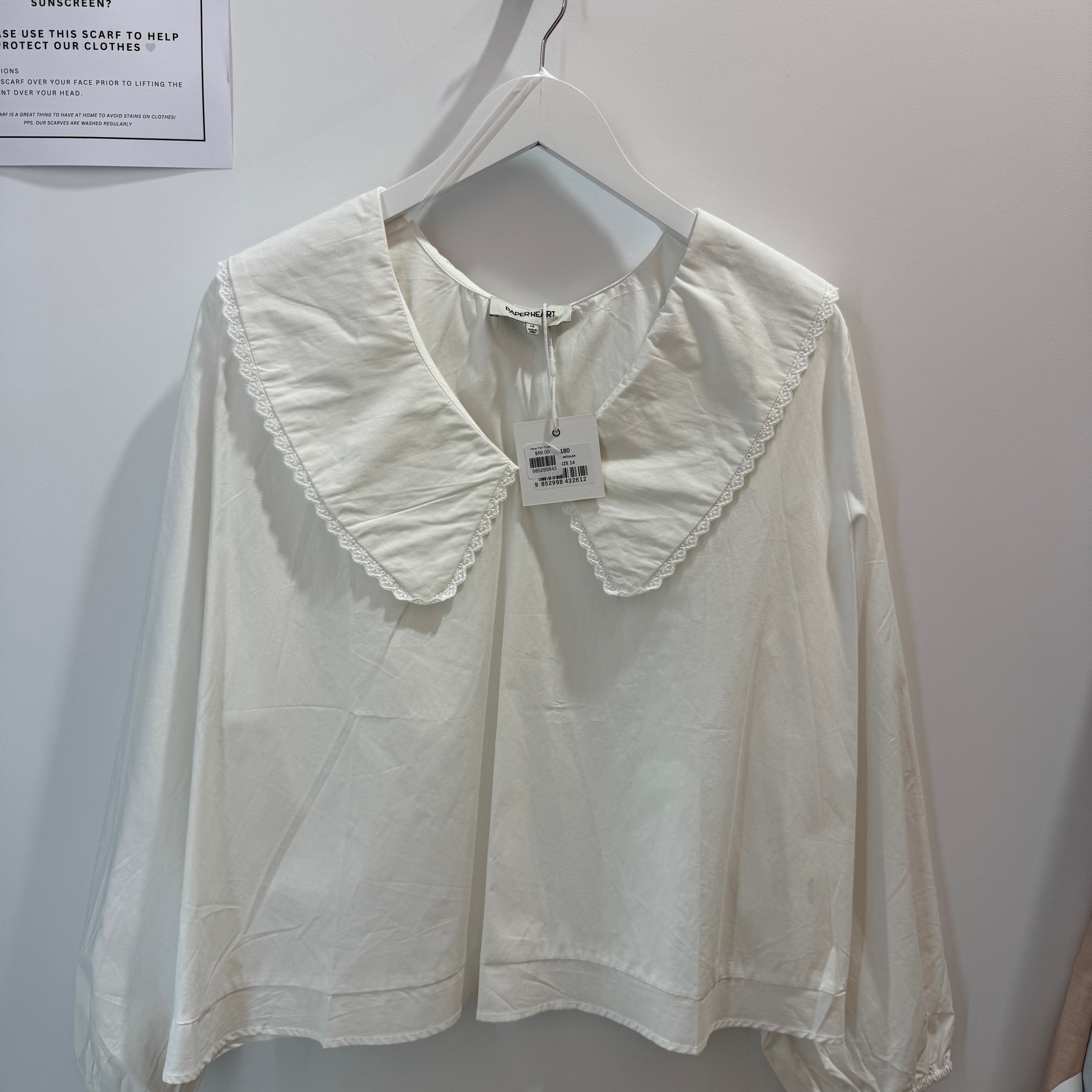 Peter Pan Collar Blouse - White