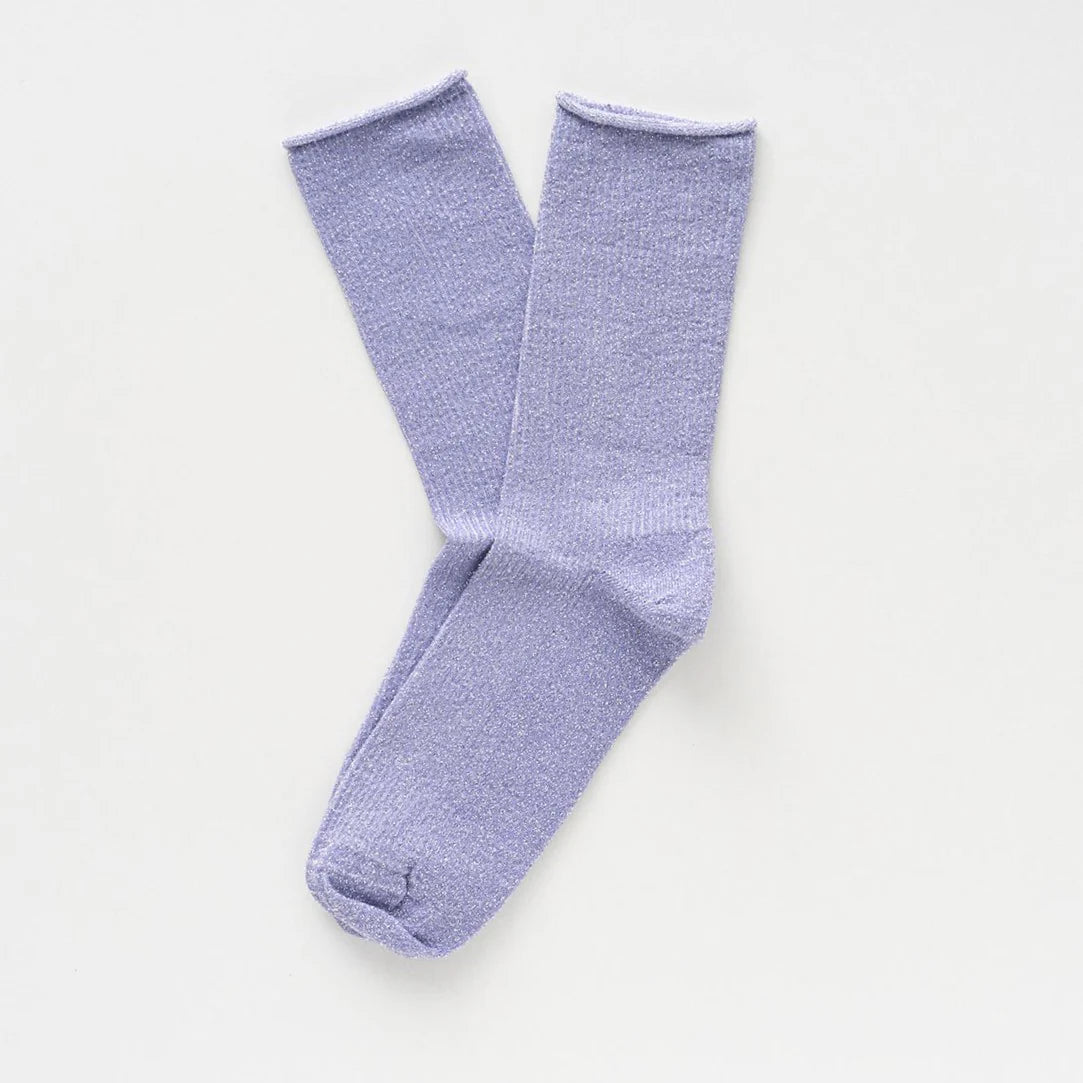 Glitter Lurex Socks - Lilac