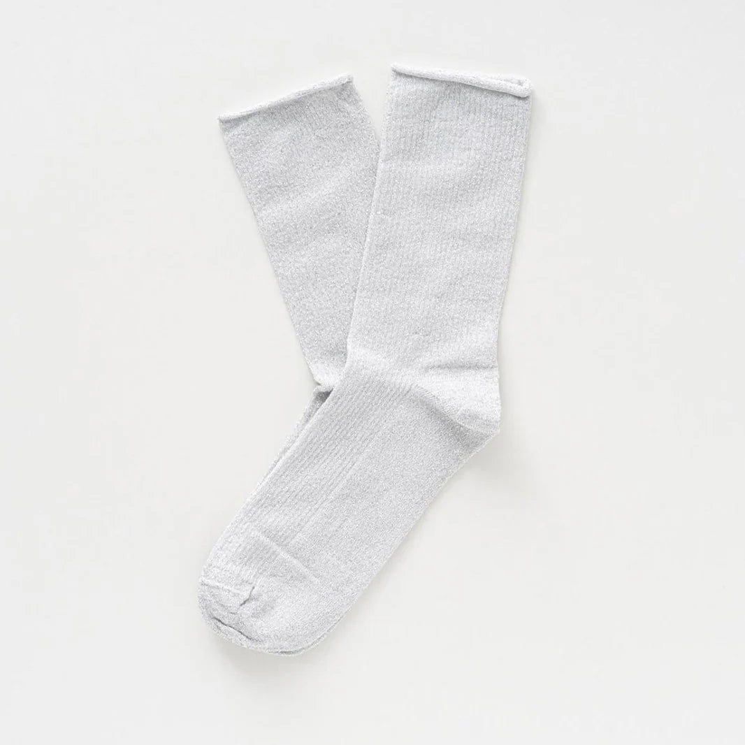 Glitter Lurex Socks - White