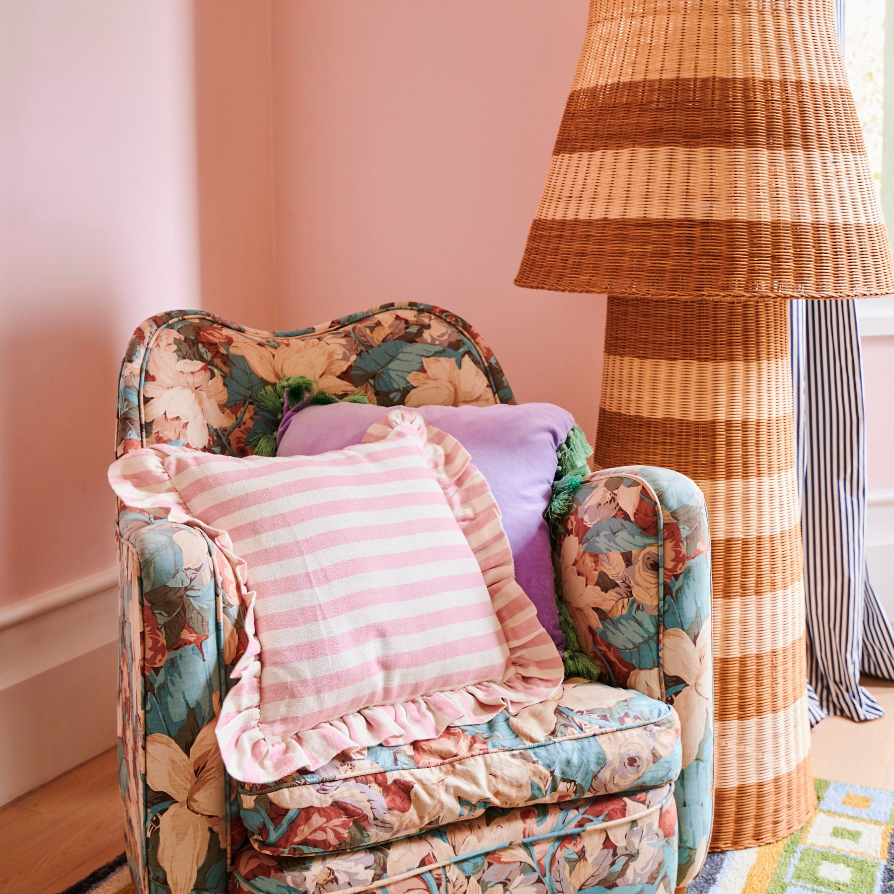 Cotton Candy Square Frill Cushion