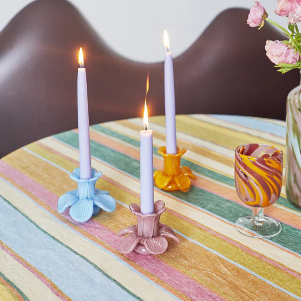 Flower Top Blush Candle Holder 2P Set