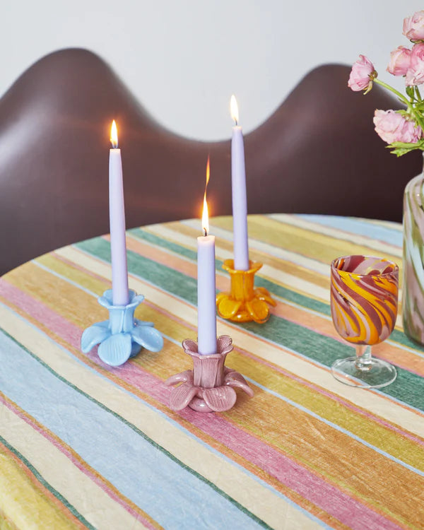 Flower Top Blush Candle Holder 2P Set