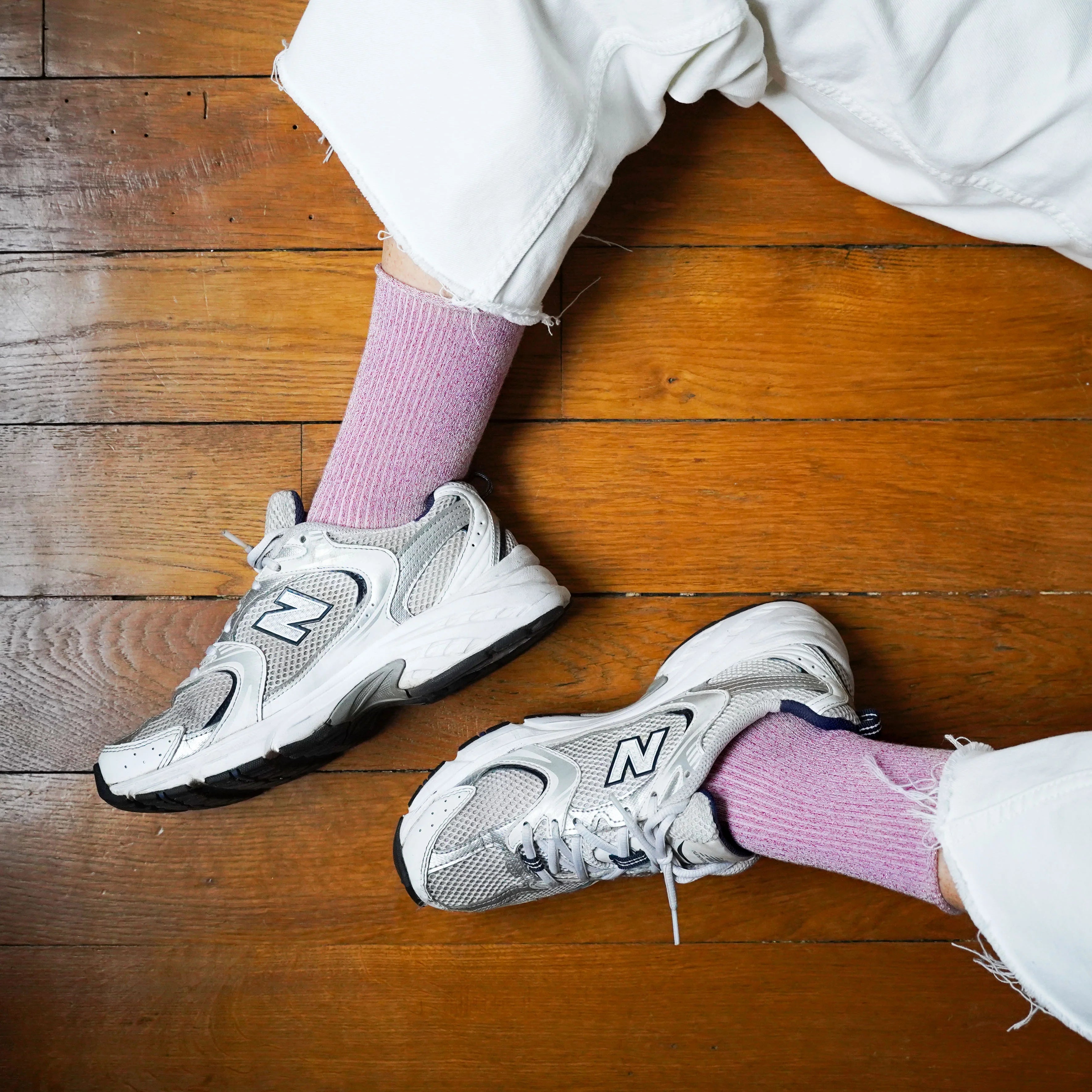 Glitter Lurex Socks - Pink