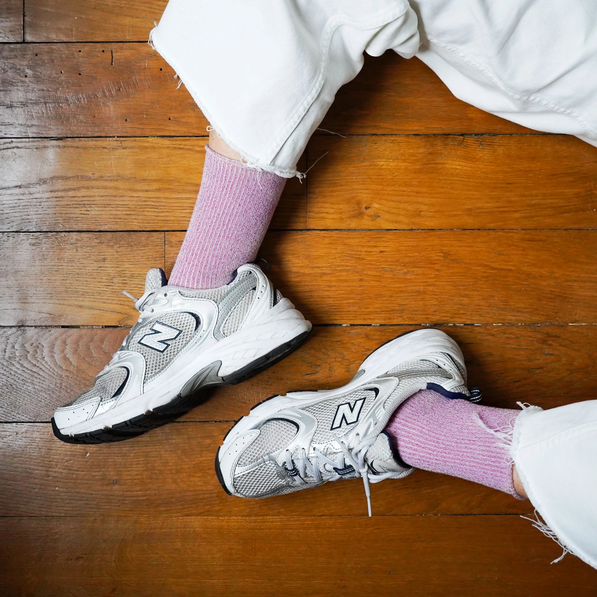Glitter Lurex Socks - Pink