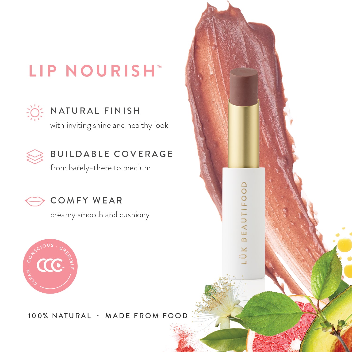 Lip Nourish Natural Lipstick - Assorted Colours