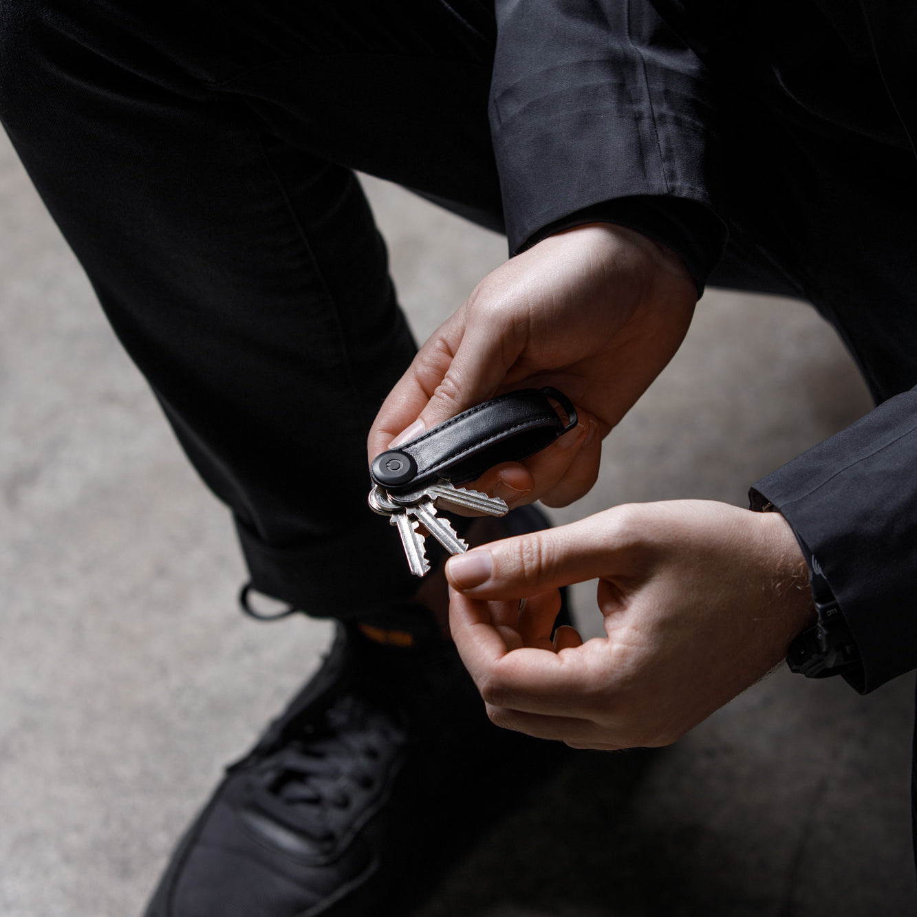 Key Organiser Leather - Black