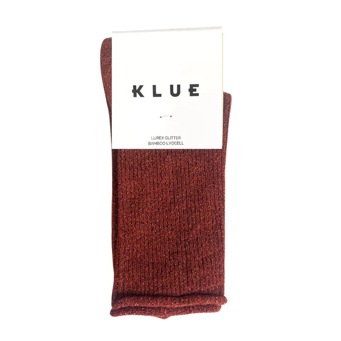 Glitter Lurex Socks - Red