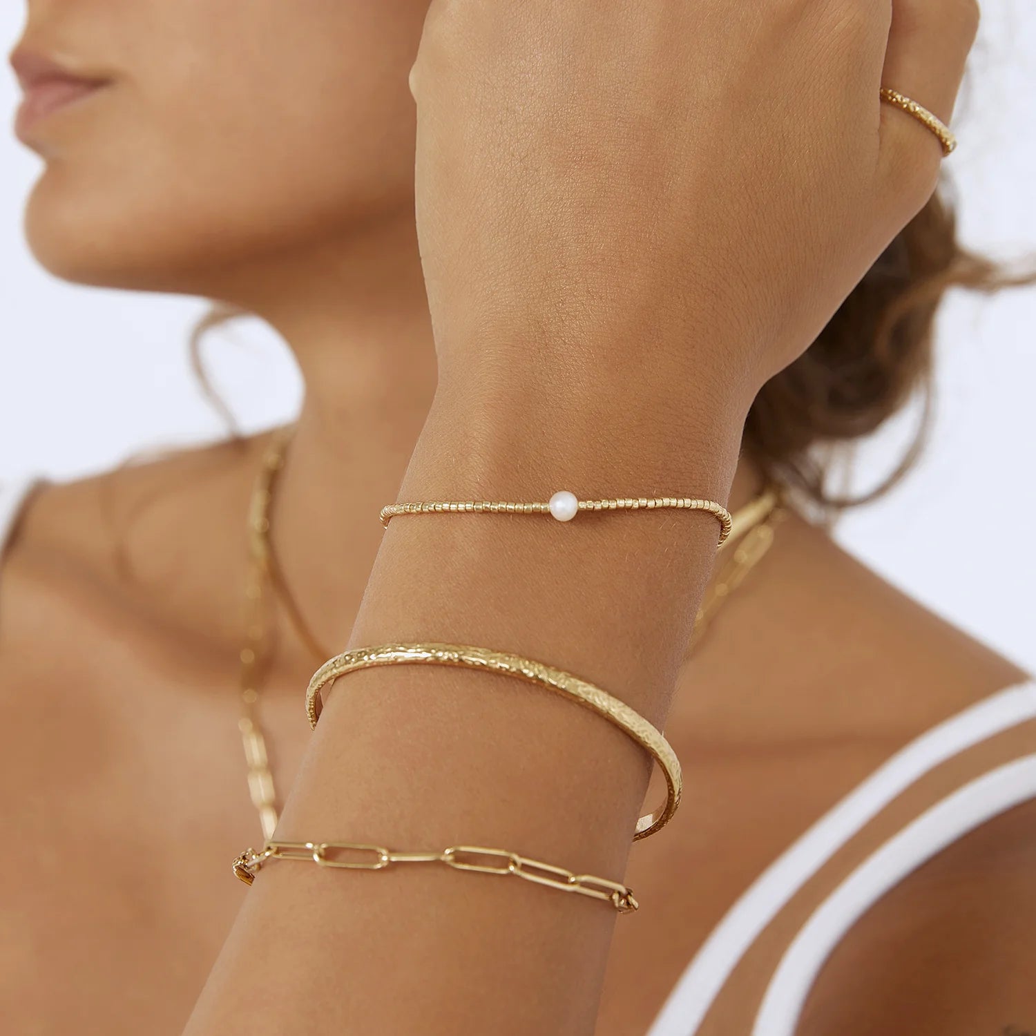 River Pearl & Gold Bracelet