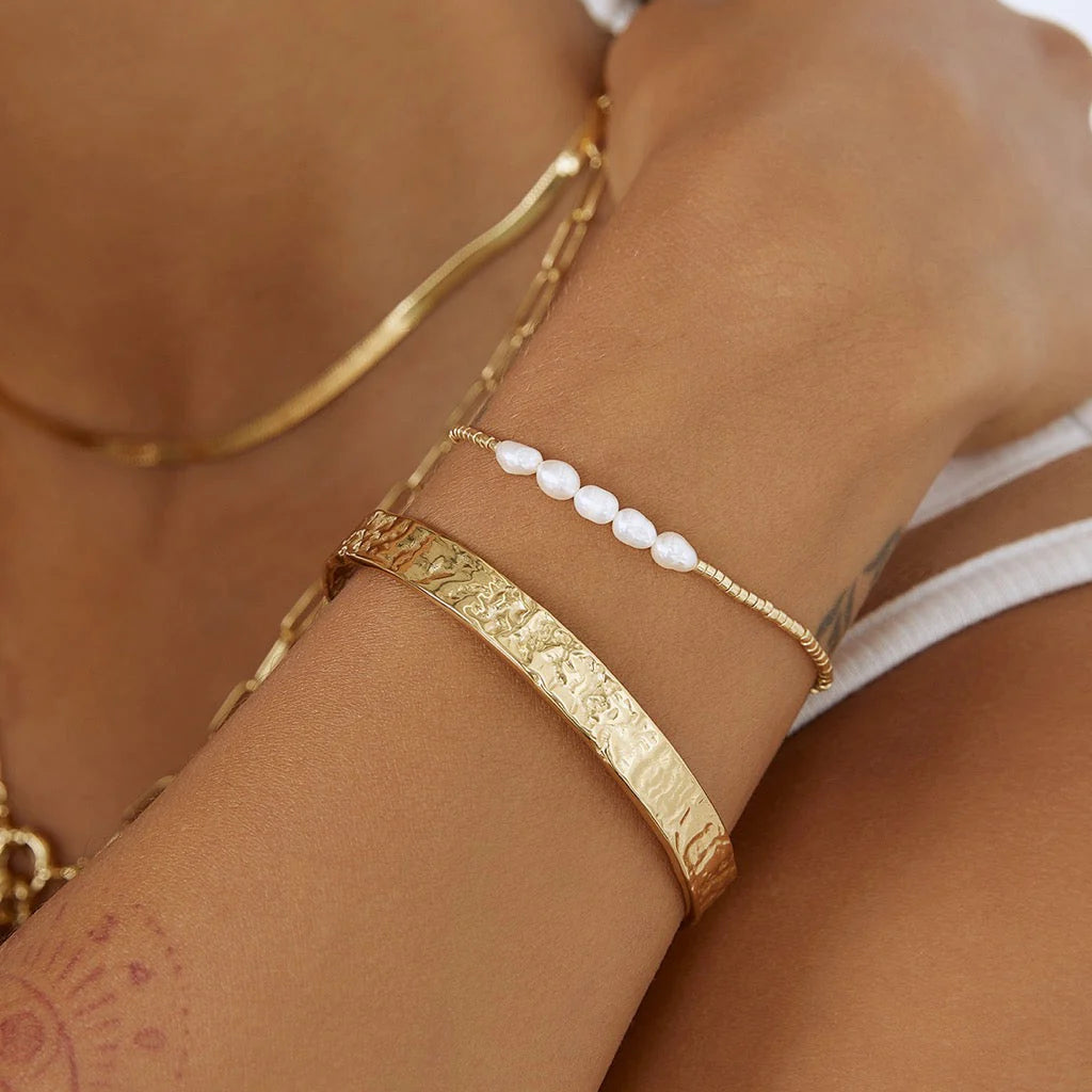 Seline Gold and Pearl Bracelet