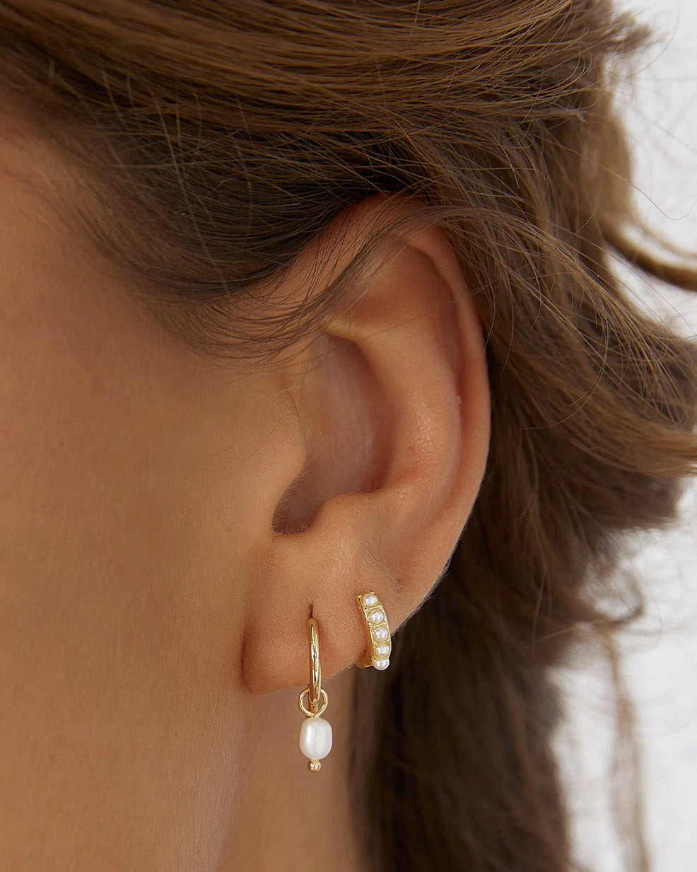 Cordelia Pearl Gold Earrings